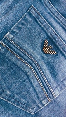 AJ ''Armani Jeans'' Blau Straß Gr. 30 Damen Hose Super Zustand Jeans Damen