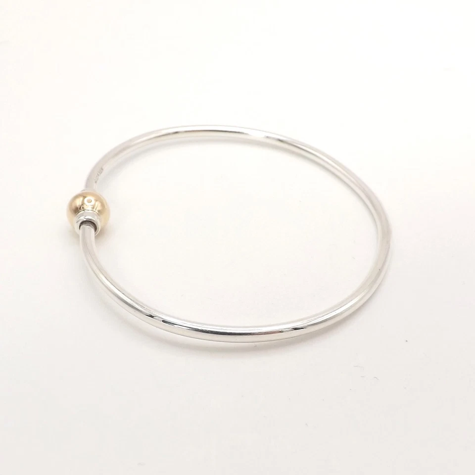 Cape Cod Sterling Silver 14k Gold Ball Bangle Bracelet 7in New - Image 3 of 4