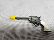 Vintage Marx Toy Gun Mini 3 " Revolver Western Colt Die-cast White Steer Handle