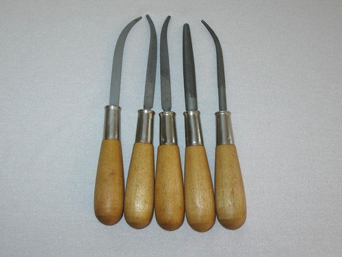 5 NICHOLSON WOOD HANDLE FILE SET FOR JEWELRY MAKING