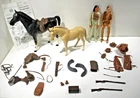 Marx Toys Johnny West Cowboy, Geronimo, Horses & Accessories
