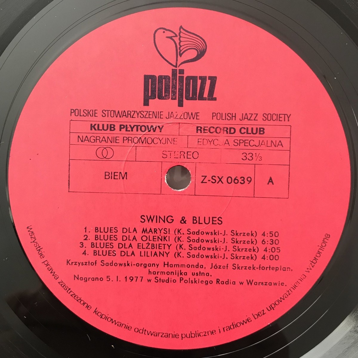 ソビエト ロシア JAZZ LP レコード Krzysztof Sadowski & Józef Skrzek SWING & BLUES - Vinyl LP Near