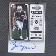 Zamir White #142 Rookie Ticket RPS Wild Card 2022 Panini Contenders Auto Raiders. rookie card picture