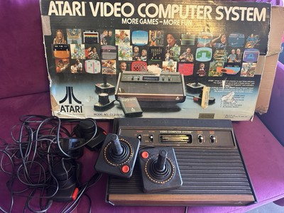 Atari CX-2600A 1980 Video Computer System Console, Black/Brown, Original Box