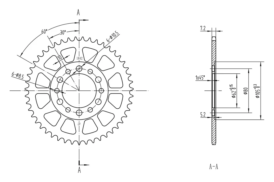 For Yamaha TW200 1987-2017 BikeMaster 965079 428 Series Rear Sprocket Foto 2 de 2