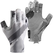 UPF 50 Cooling Fingerless Gloves Sun UV Protection Fishing Gloves for Men Women