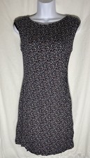 LOFT Petites Dress MP Medium Petite Black Floral Ruched Side Cowl Neck