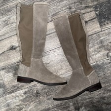 Marc Fisher Women's Suede Knit Riding Boots-Gray Suede-US Size 9M