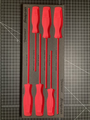 #ad Snap On FMSGD08B Cabinet Screwdriver 6 pc Foam Snap On *Foam Only* $130.00