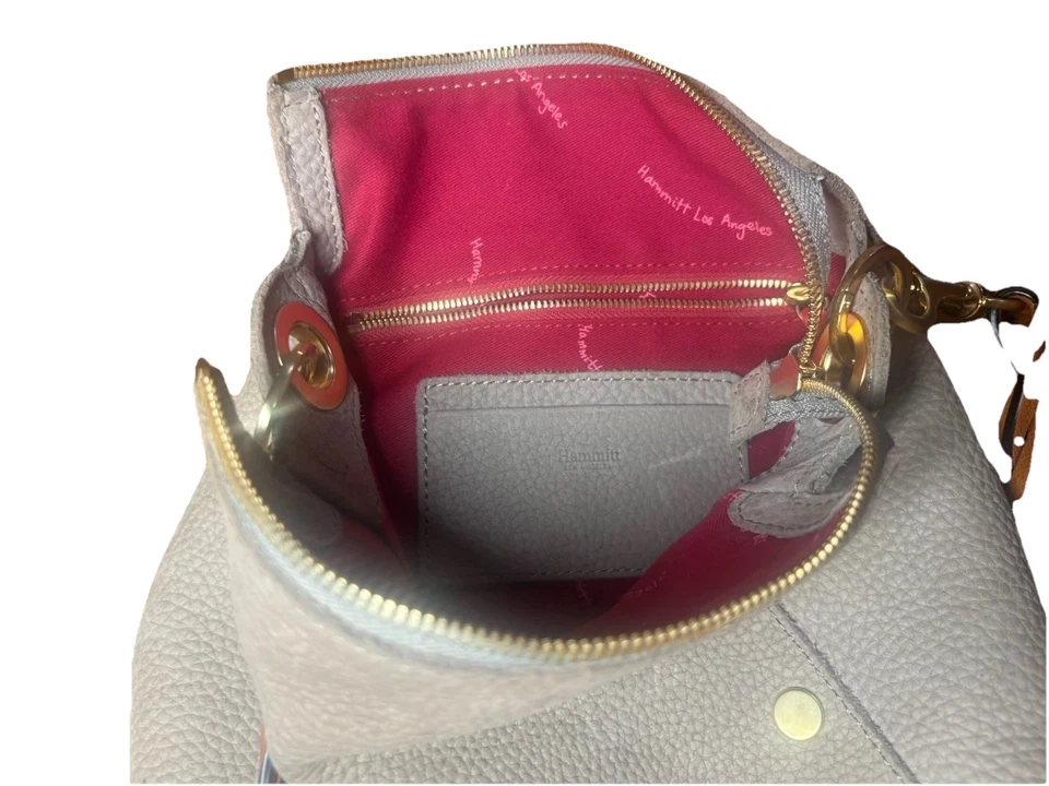 Hammit Bryant Medium Sized Bag in Pewter Pebble Gold Hardware with Red Interior - Image 4 of 4