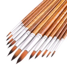 Watercolor Paint Brushes 12Pcs round for Watercolor, Acrylic  Gouache