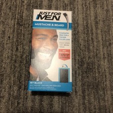 Just For Men Mustache and Beard Coloring for Gray Hair, Jet Black M-60 New
