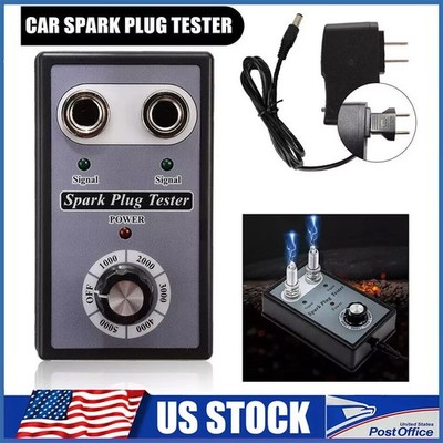Dual Plug Car Spark Plug Tester 12V Gasoline Ignition Plug Diagnostic Tool US