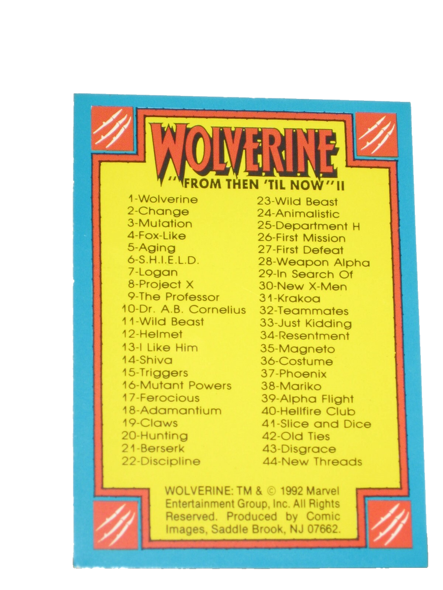 1992 WOLVERINE FROM THEN TILL NOW SERIES II COMPLETE 90 CARD SET X