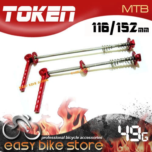 TOKEN Y-cut TK235 BUJE ROJO QR PINCHO 100 MM, 135 MM EJE TI MTB Titanio Foto 2 de 3