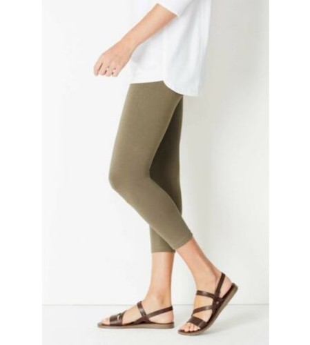 J. Jill Plus Size Khaki Pima Capri 