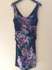 Suzi Chin for Maggy Boutique/SAKS designer black floral dress-cocktail size 8