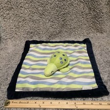 Carters Turtle Baby Security Blanket Lovey Stripe Blue White Gray Green PD