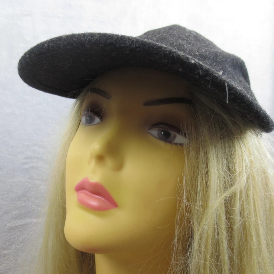 Gorra de camionero HatAttack para mujer negra informal mezcla de lana ajustable Foto 4 de 4
