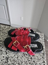 Moschino Buckled Leather Slides