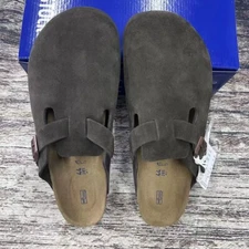 Birkenstock Boston Mocha Suede Leather Soft Footbed Men's Shoes NarrowWide 37-45