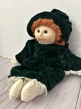 Cabbage Patch Kids Girl Doll Plastic Head 1984 Signed MN Thomas Red Hair Green