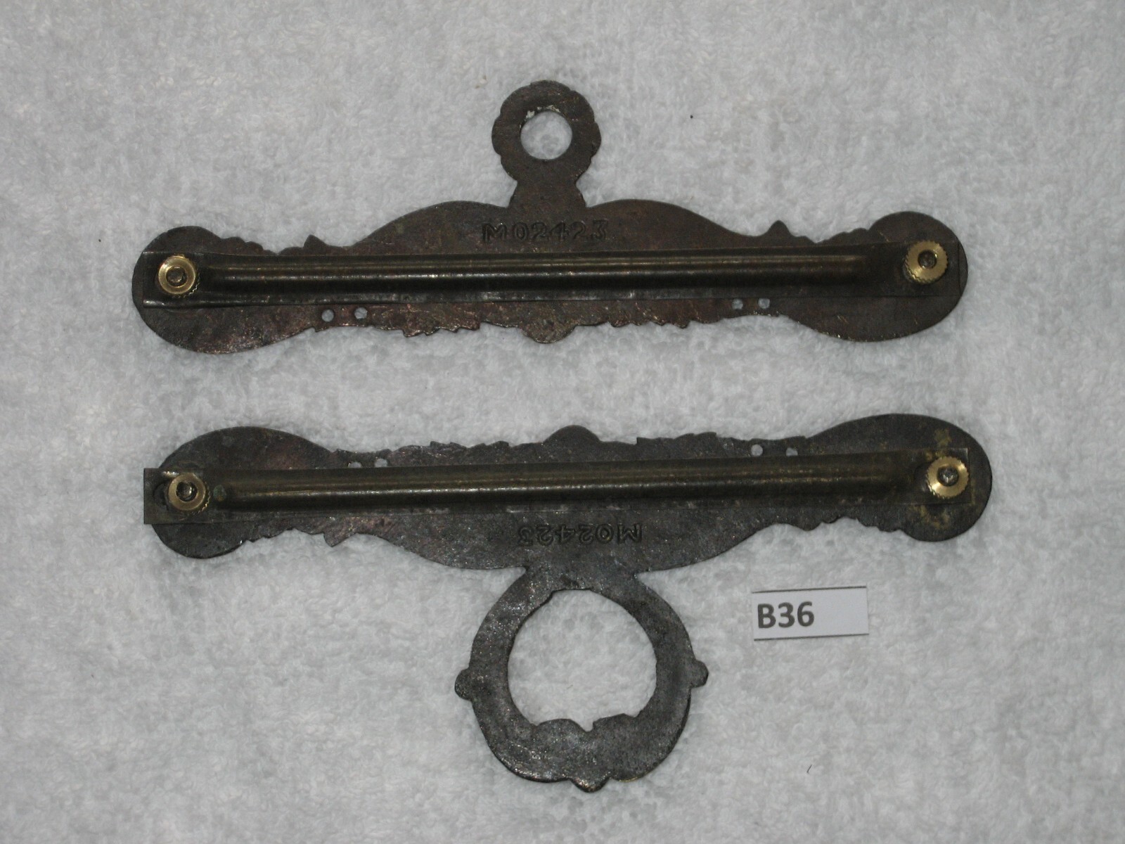 B36 Antique Ornate Brass Bell Pull Hardware 5 1/2" 140mm Klokkestreng