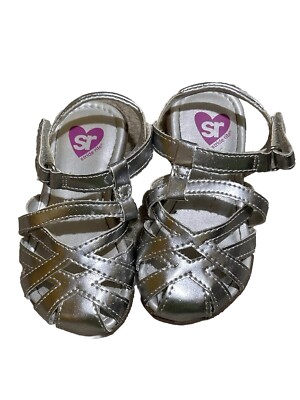 Stride Rite Baby Nandini Silver Sandals Shoes Girls Size 5M Toddler