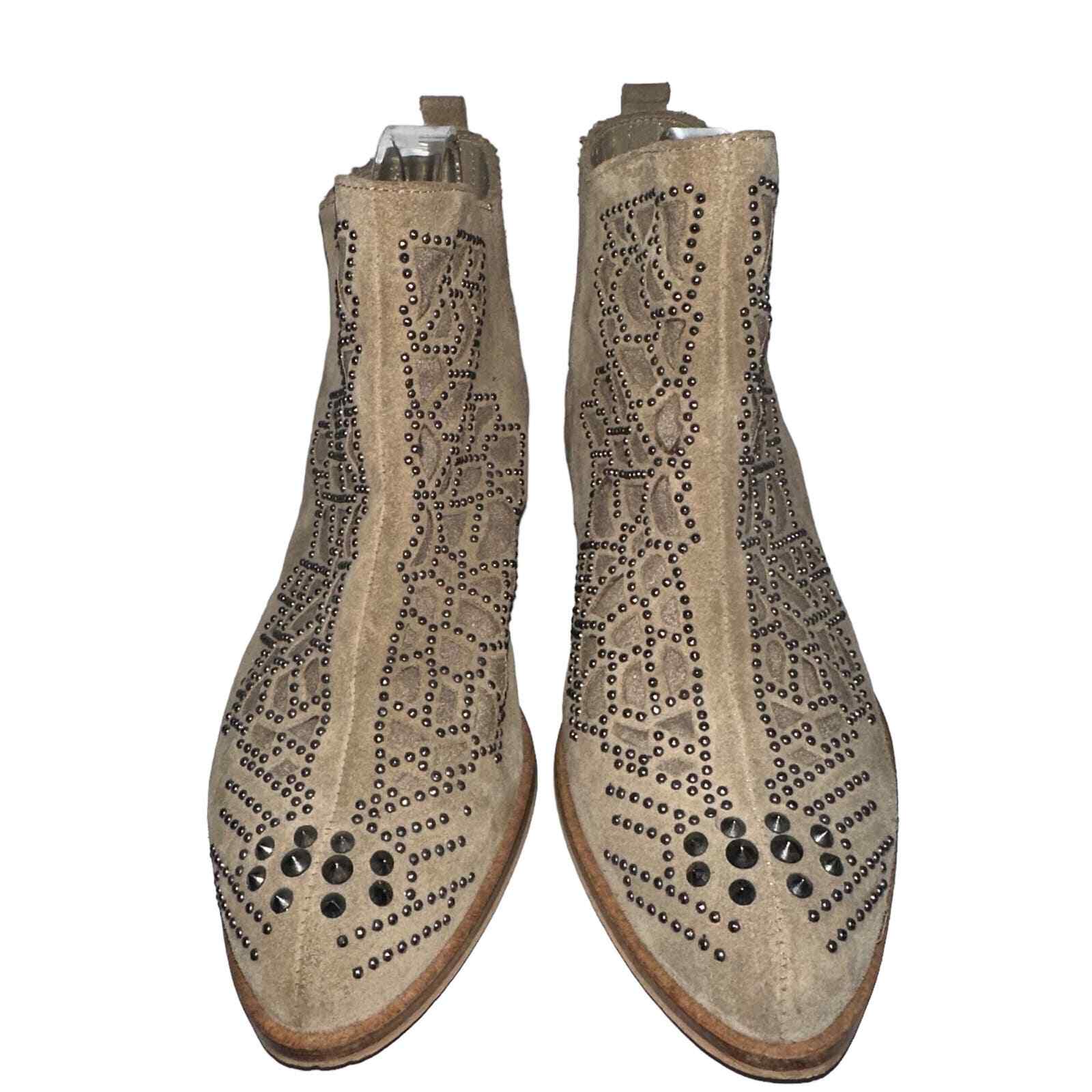 Zara Basic Suede Studded Pointed Toe Boots EU 40 - image 2