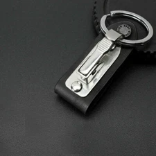 Quick Release Belt Clip Ring Holder Detachable Stainless Steel Leather Key chain