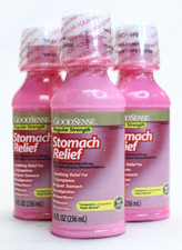 Lot of 3 / GOODSENSE Stomach Relief 525mg / Compares to Pepto-Bismol - 8 fl oz