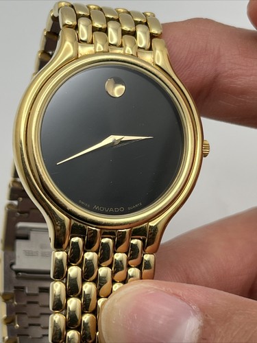 Orologio Uomo Movado Museum 87.33.866 Quadrante Nero Quarzo Tono Oro - 32mm - Foto 13 di 13