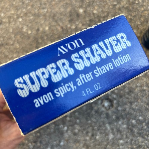 Avon Vintage Super Shaver Decanter (FULL) Spicy After Shave Original Box - Picture 2 of 5