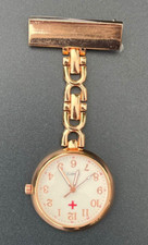 Nurses Fob Watch Rose Gold Finish -Nice Quality -New Silver Oxide Battery Fitted