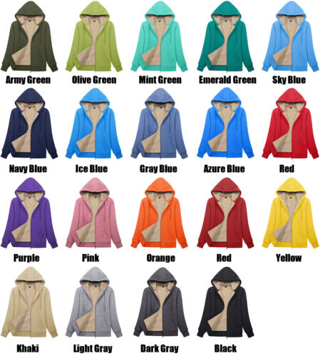 Para mujeres con cremallera completa con capucha forrada de sherpa abrigo cálido de lana invierno primavera chaqueta informal - Imagen 3 de 145