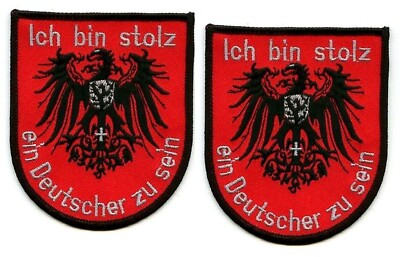 STOLZ DEUTSCHER PROUD BE GERMAN ICH BIN STOLZ DEUTSCHER ZU SEIN iron-on 2-PATCH