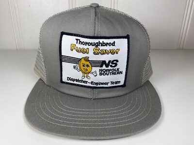 Vintage Norfolk Southern Patch Trucker Hat Fuel Saver Dispatcher Engineer Team