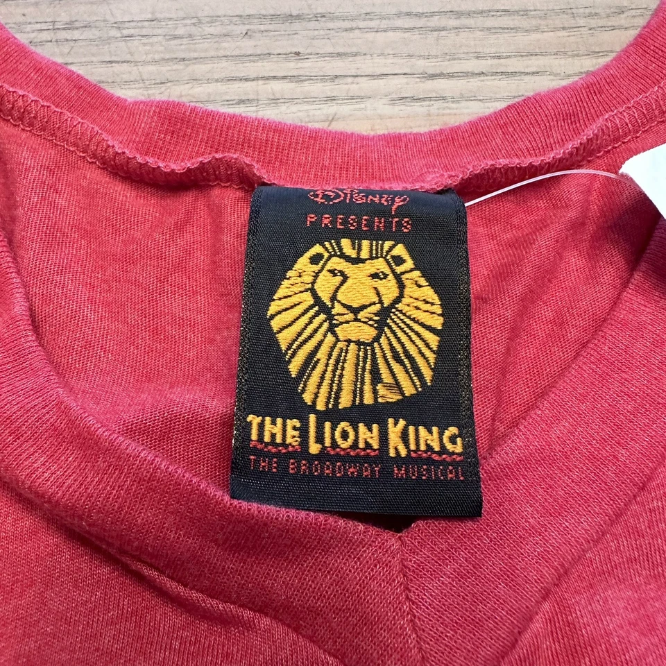 NEW Lion King Broadway Musical NY T-Shirt Women’s S Red V-Neck Short Slv Disney - Image 4 of 4