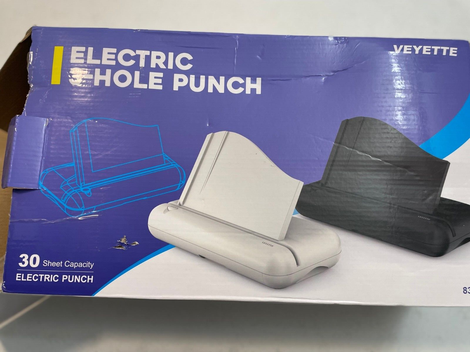 Electric 3 Hole Paper Punch, VEYETTE 8311 Heavy Duty Commercial Hole