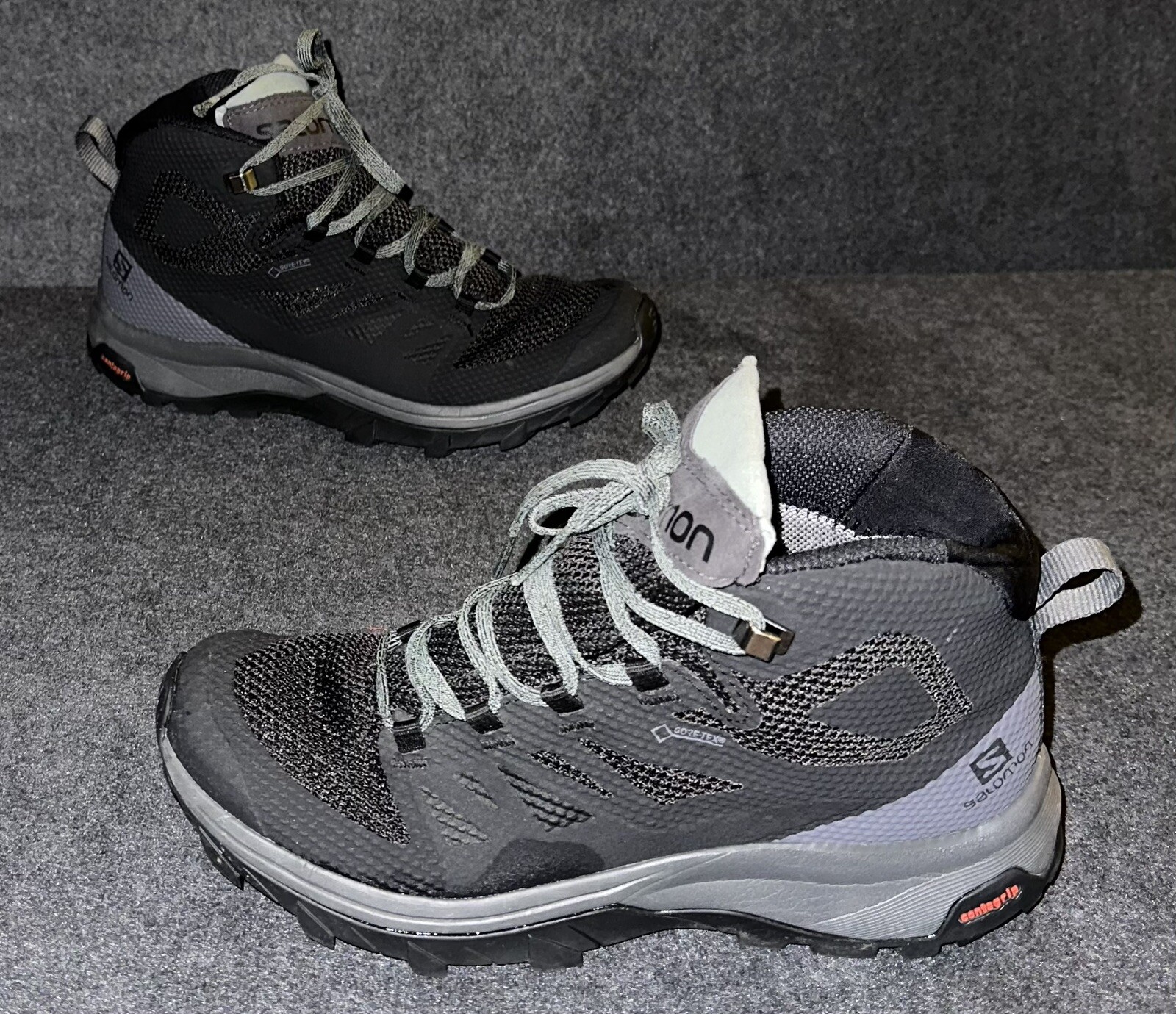 Stivali da trekking Salomon Outline Mid GTX 404844 neri impermeabili da donna taglia 7 5