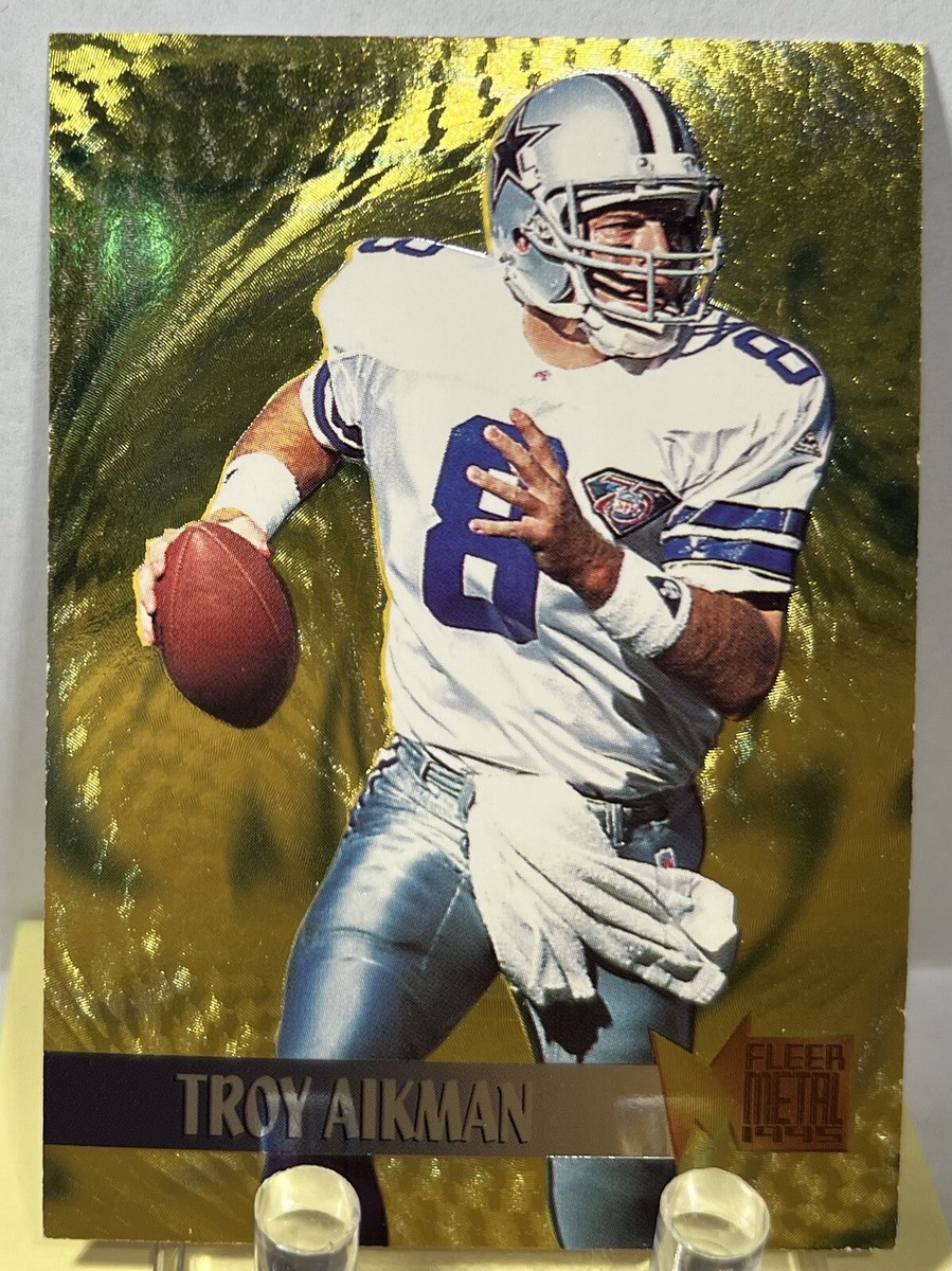 🔥1995 Fleer Metal Gold Blasters 💥 Troy Aikman 🏈 #1 “Really