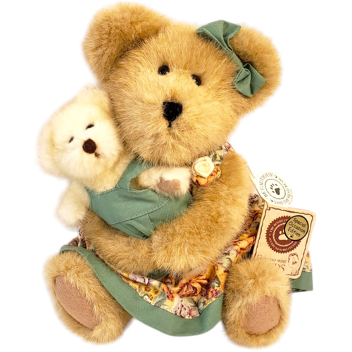Boyd's Bears Momma MacBearsley & Baby #82515 T.J.'s Best Dressed 10" Floral/Gree