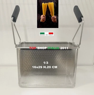 TOP SHOP ITALIA OFFERTA CESTELLO BOLLIPASTA 16x29xH.20 BOLLITORE PROFESSIONALE INOX FRIGGITRICE