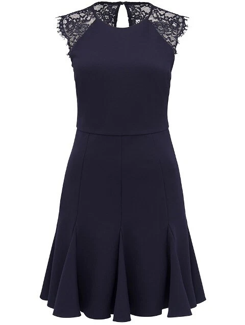 Navy blue dress forever new top