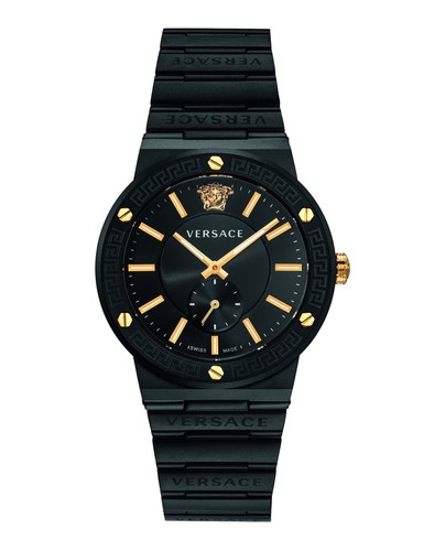 Versace Mens Black 41 mm Greca Logo Watch VEVI00620 | eBay