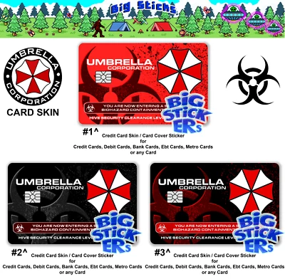 BIGSTICKER Evill Residents Umbrella Corp Credit Card Skin Cover SMART ATM Sticker Wrap