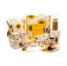 The Love Crate Co Sunflower Gifts for Women, 15pc Custom Gift Box for Women. ...