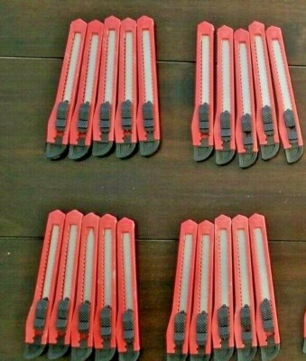 20 NEW 9MM Snap Utility Knife Box Cutter Retractable Lock Razor Sharp Blade Tool