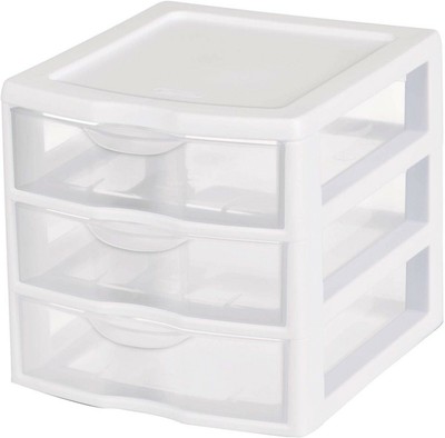 clear storage bins with drawers