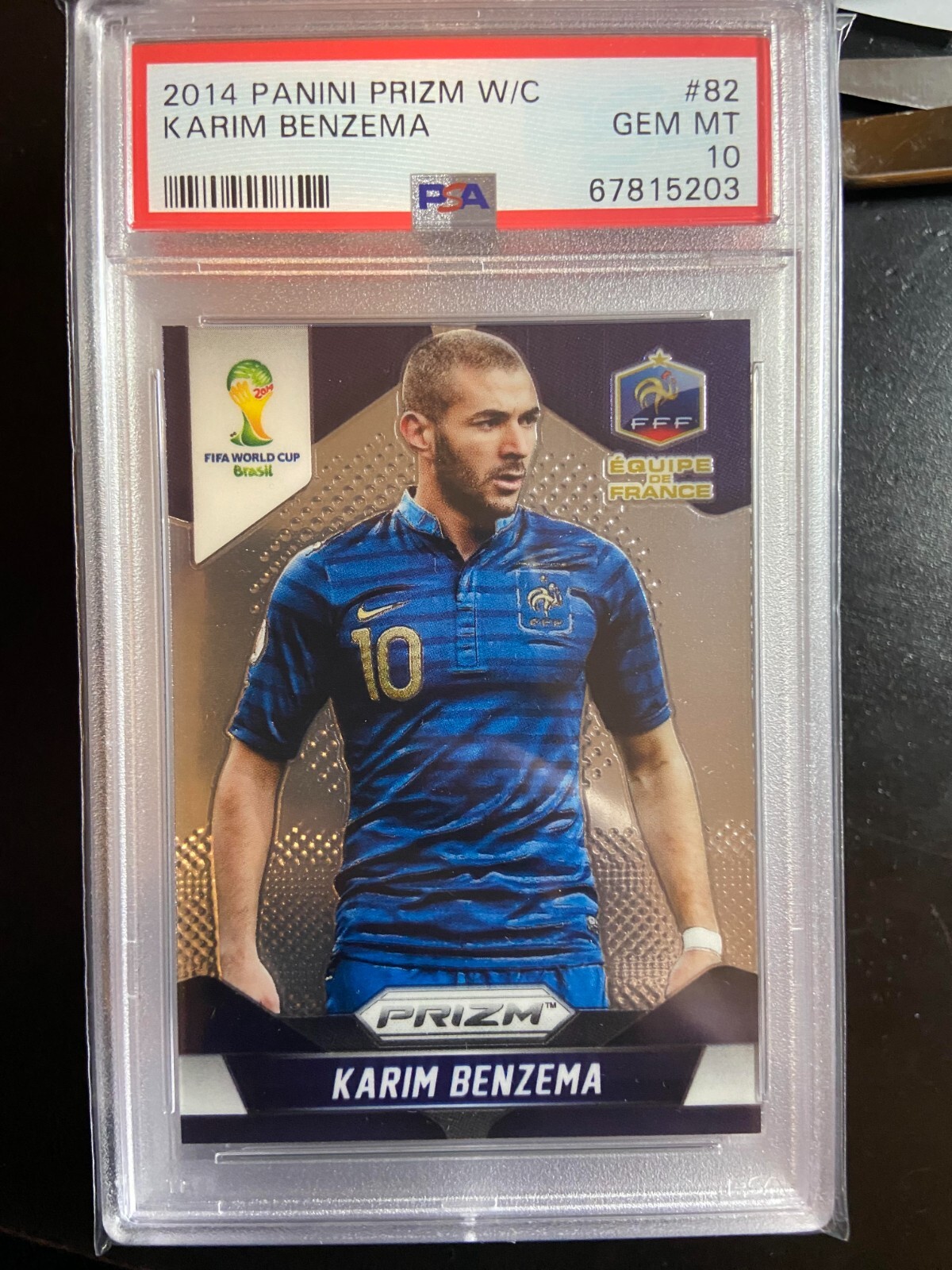 2014 PANINI PRIZM World Cup SOCCER #82 KARIM BENZEMA FRANCE PSA 10 W